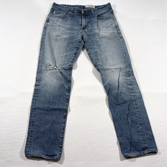 AG Adriano Goldschmied Light Wash Jeans Mens Modern Slim Straight Sz 31 USA - Picture 2 of 14
